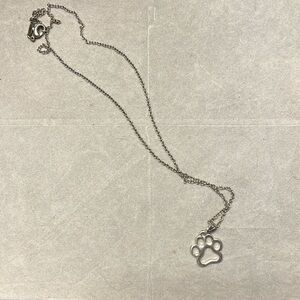 Sterling silver paw print necklace